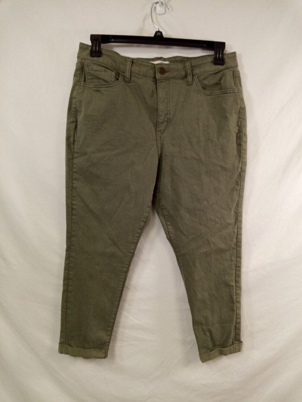 SO Women's Olive Green Curvy Crop High Rise Jeans Size 17/33W